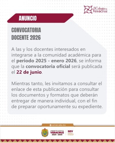 aviso convocatoria docente 26B